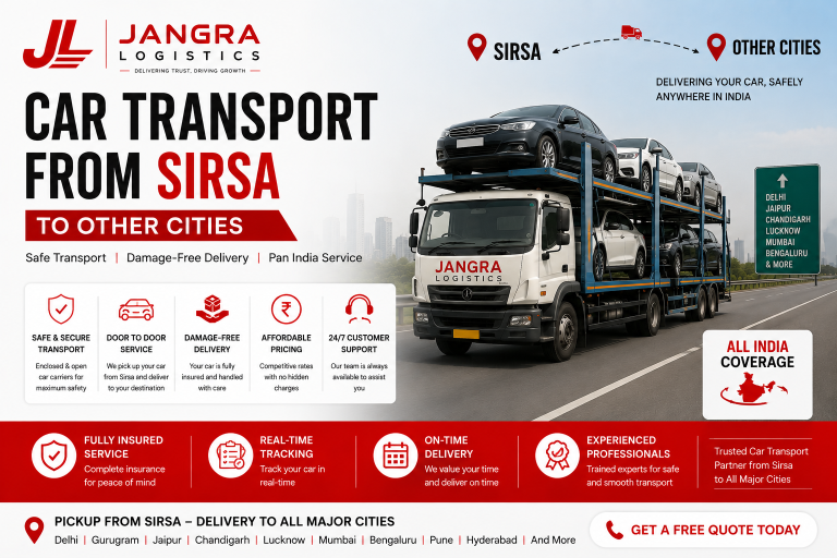 Car Transport from Sirsa to Other Cities